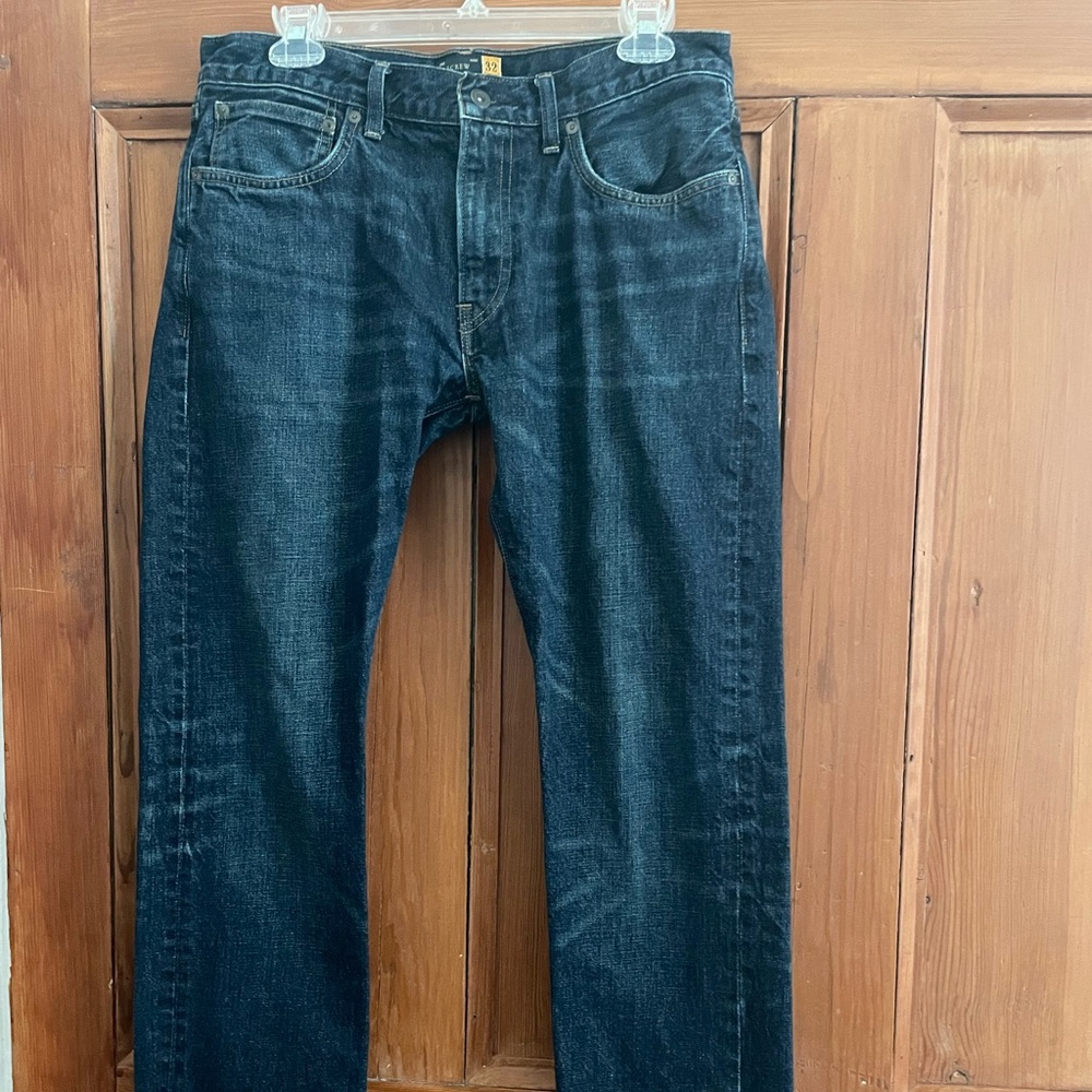 Men’s JCrew 484 Slim Dark Wash Blue Denim Jeans 32/32